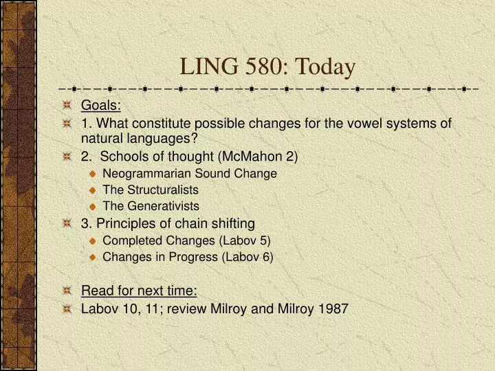 ling 580 today
