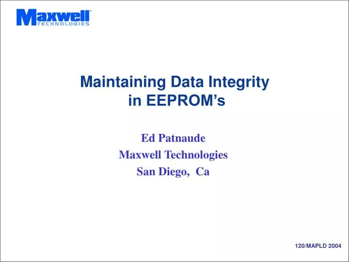 maintaining data integrity in eeprom s