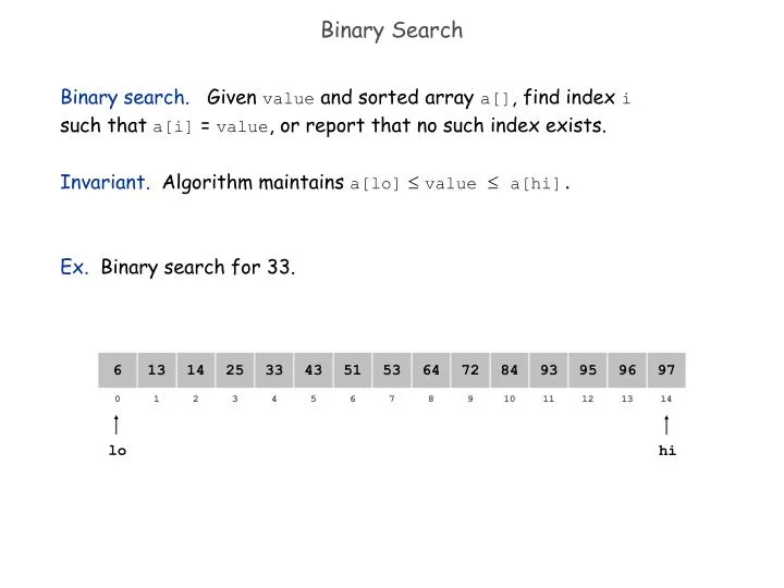 binary search