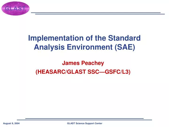 implementation of the standard analysis environment sae