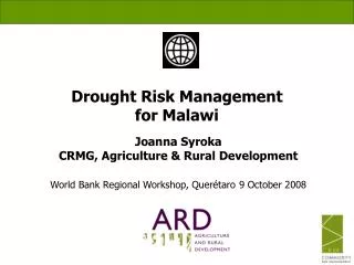 Drought Risk Management for Malawi