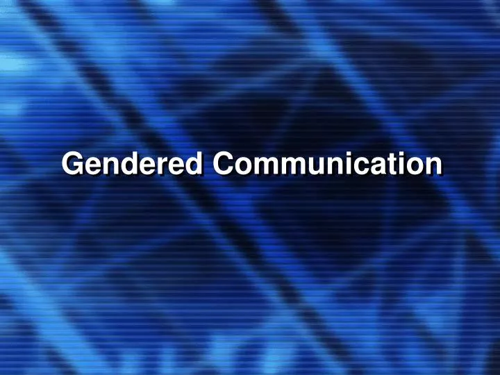 gendered communication