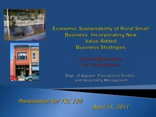 Presentation for TSC 220 April 15, 2011