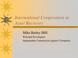 International Cooperation in Asset Recovery