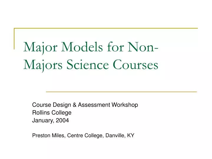 major models for non majors science courses