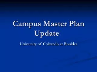 Campus Master Plan Update