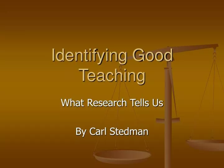 identifying good teaching