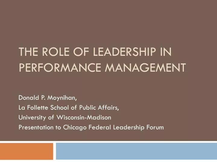 the role of leadership in performance management