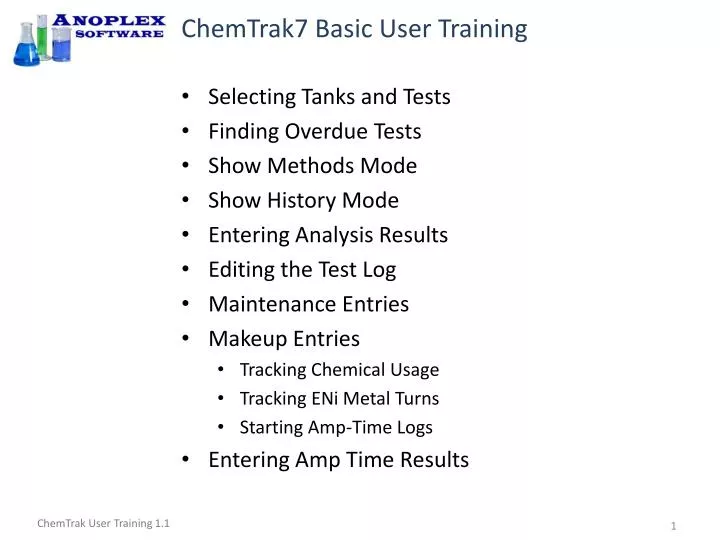 chemtrak7 basic user training