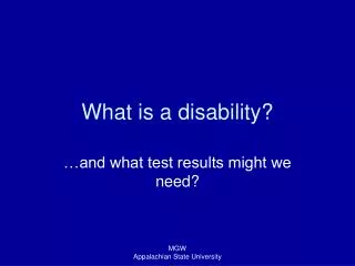 What is a disability?