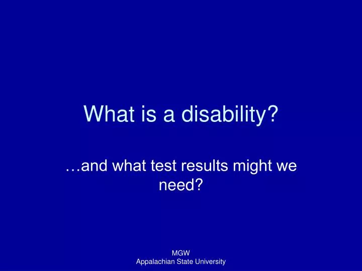 what is a disability