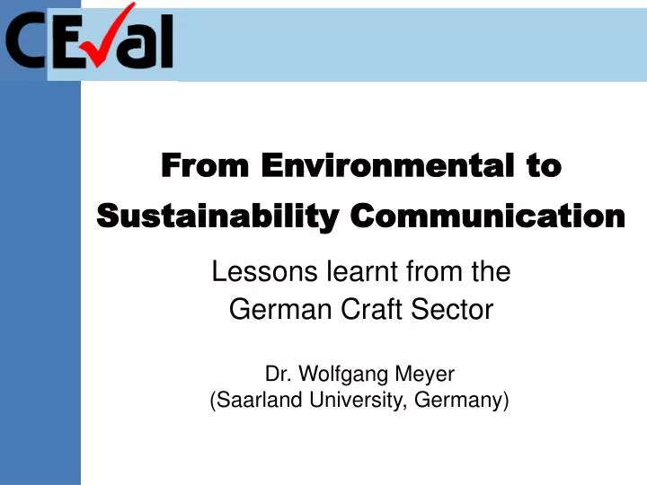 from environmental to sustainability communication