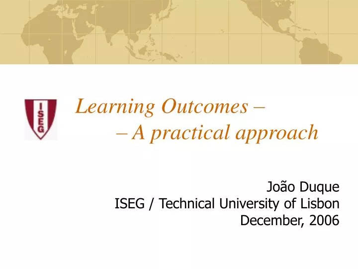 learning outcomes a practical approach