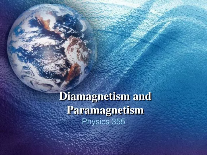 diamagnetism and paramagnetism