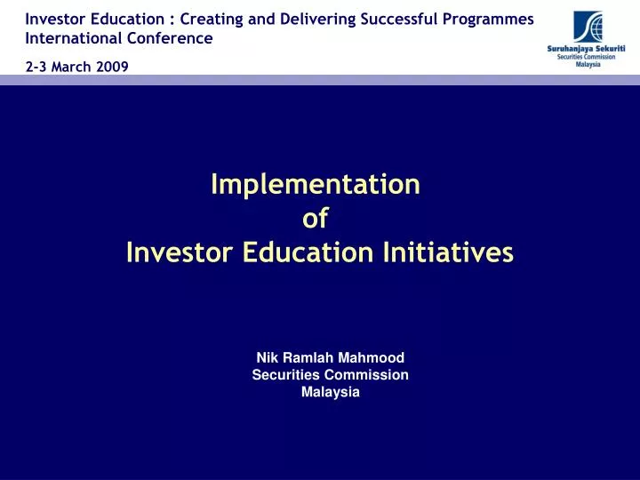 implementation of investor education initiatives
