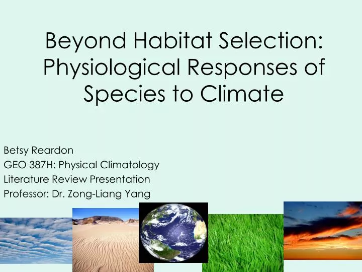 beyond habitat selection physiological responses of species to climate