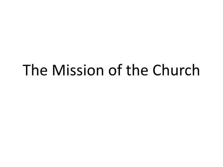 the mission of the church