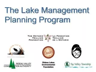 The Lake Management Planning Program