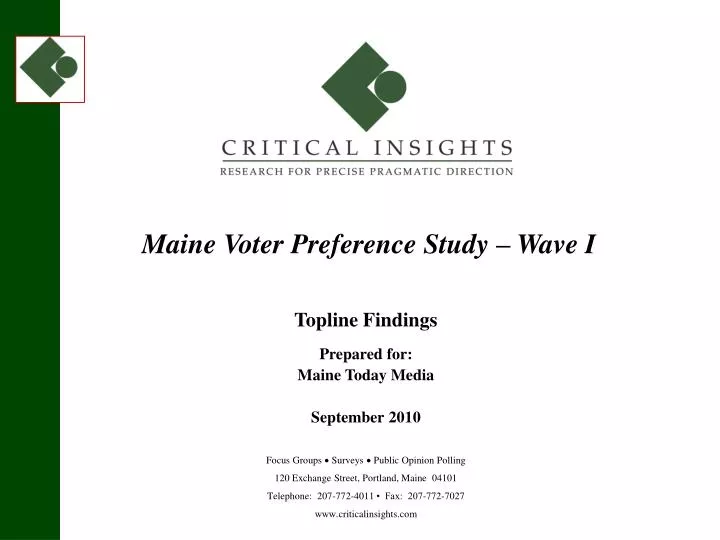 maine voter preference study wave i