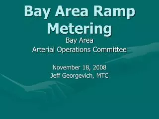 Bay Area Ramp Metering