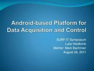 Android-based Platform for Data Acquisition and Control