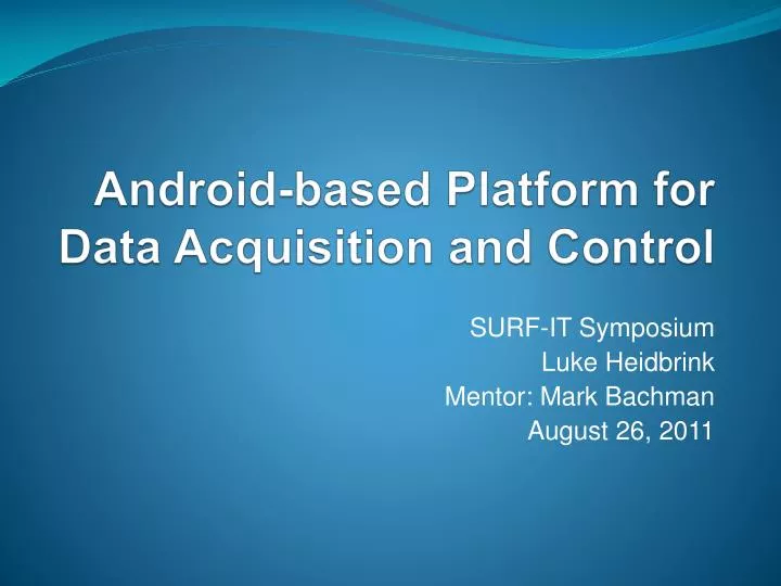 android based platform for data acquisition and control