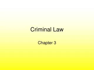 Criminal Law