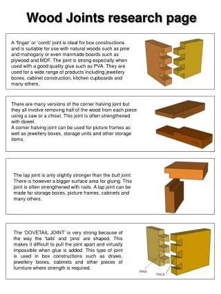 Wood Joints research page