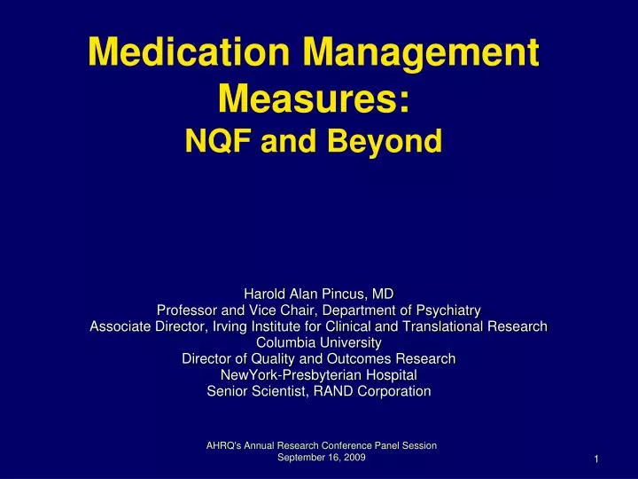 medication management measures nqf and beyond