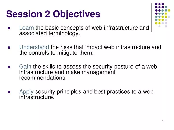 session 2 objectives