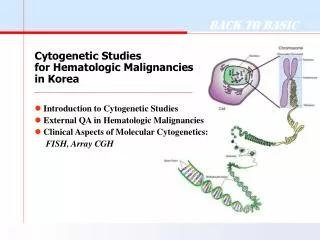 Cytogenetic Studies for Hematologic Malignancies in Korea