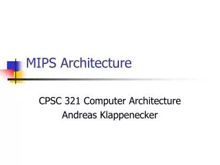 MIPS Architecture