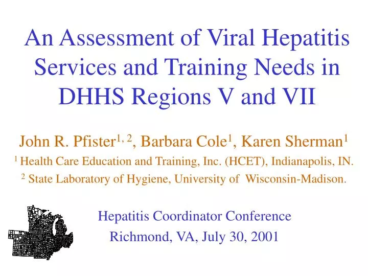 an assessment of viral hepatitis services and training needs in dhhs regions v and vii