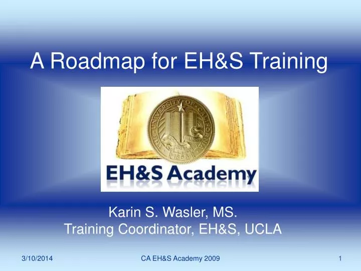 a roadmap for eh s training