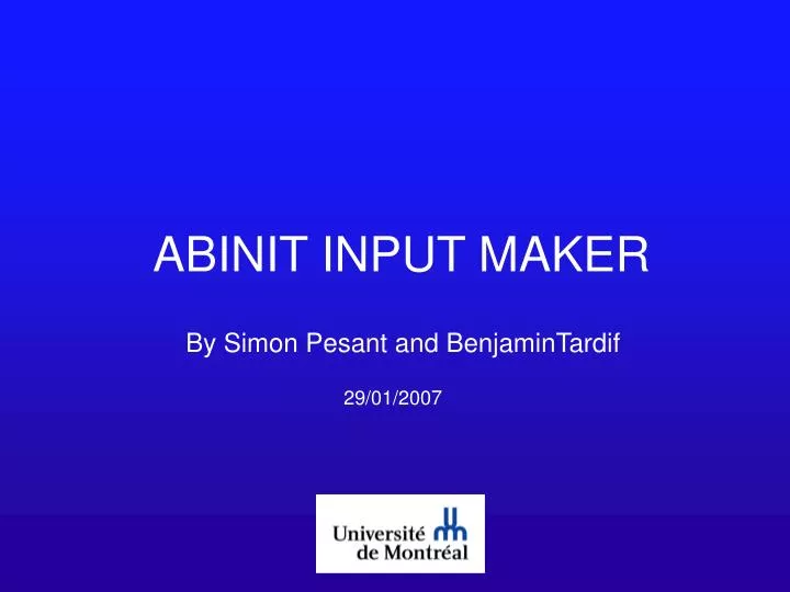 abinit input maker