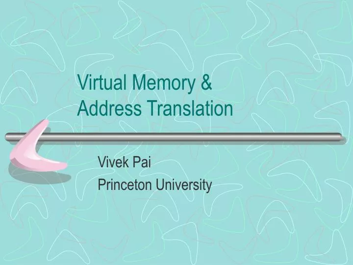 virtual memory address translation
