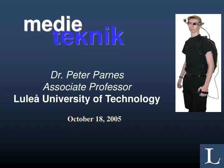 dr peter parnes associate professor lule university of technology
