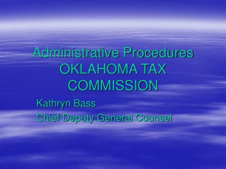 administrative procedures oklahoma tax commission