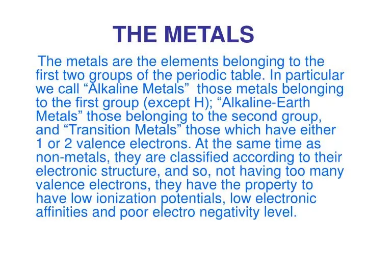 the metals
