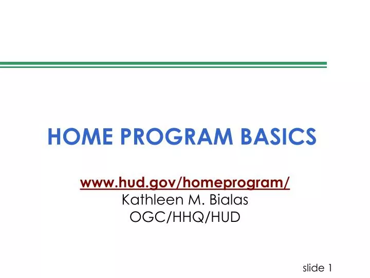 home program basics