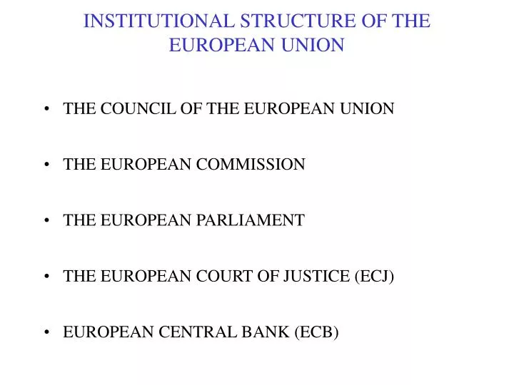 institutional structure of the european union