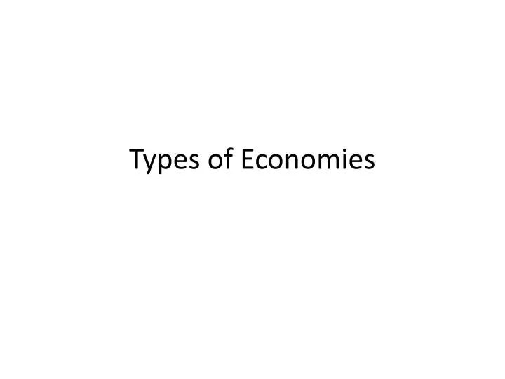 types of economies