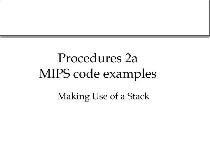 procedures 2a mips code examples