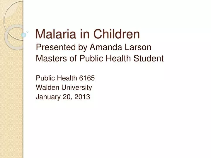 malaria in children