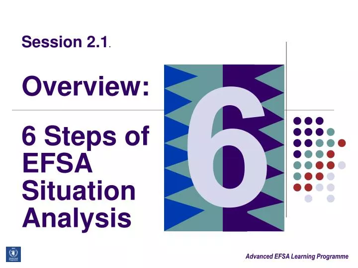 session 2 1 overview 6 steps of efsa situation analysis