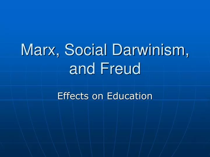 marx social darwinism and freud