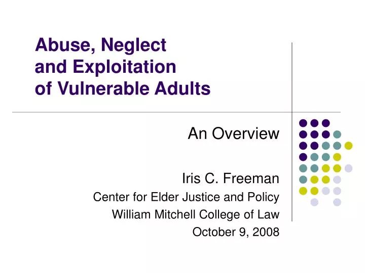 abuse neglect and exploitation of vulnerable adults