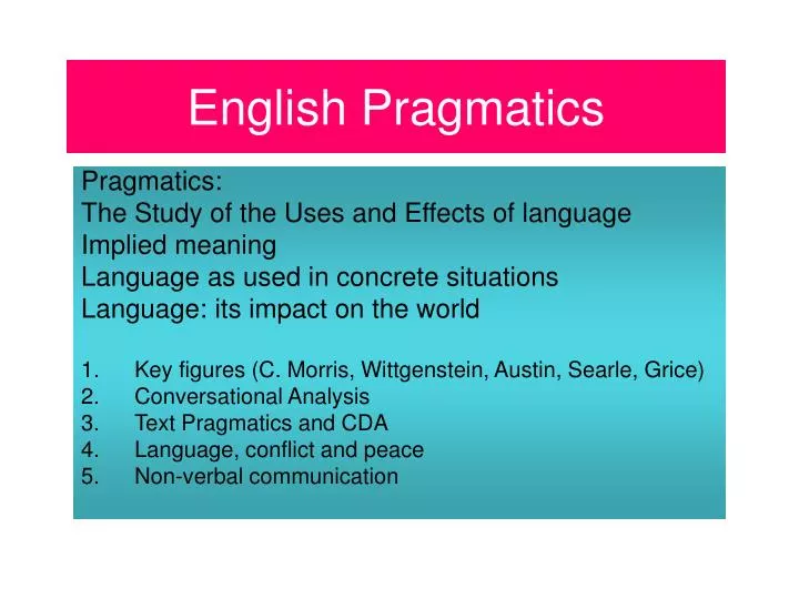 english pragmatics