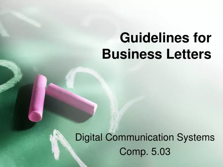 guidelines for business letters