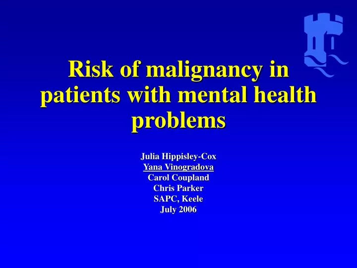 risk of malignancy in patients with mental health problems